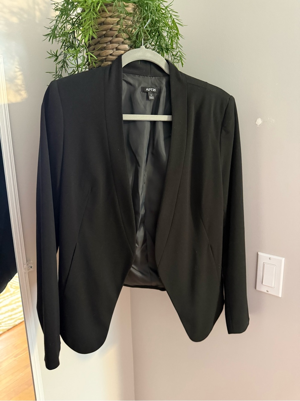 Apt. 9 Women's Black Open-Front Blazer